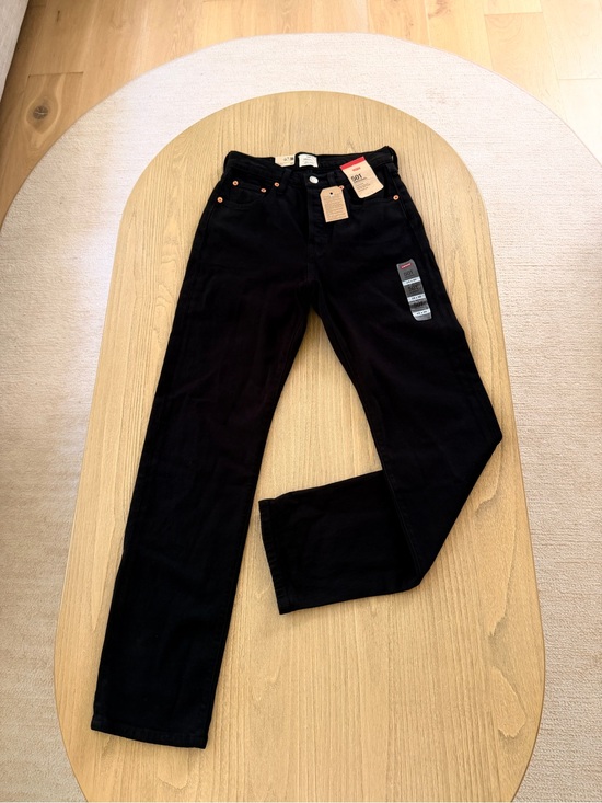 Levi's Denim - Levi's 501 Women's Black Straight Leg Jeans Button Fly High Rise